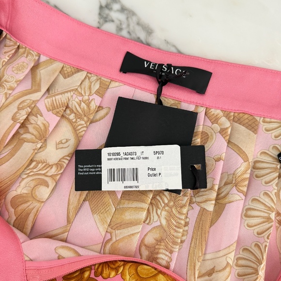Versace Heritage Print Pleated Midi Skirt,  36 (US 0) NWT Retail $2000 - Pictur - Picture 9 of 12